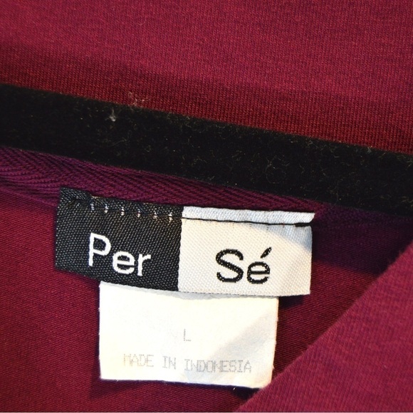 Per Se Wine Color Snap Close Babydoll Style Pleated Half Sleeve Cardigan LARGE - Picture 3 of 7